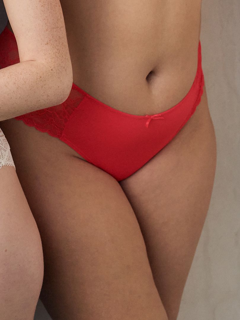 Shorty Micro Et Dentelle Rouge Kiabi