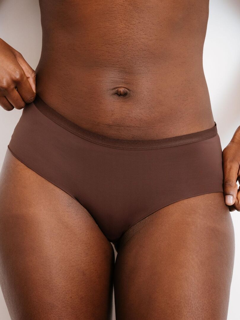 Shorty Microfibre Recyclee Invisible RougeGorge Lingerie Marron