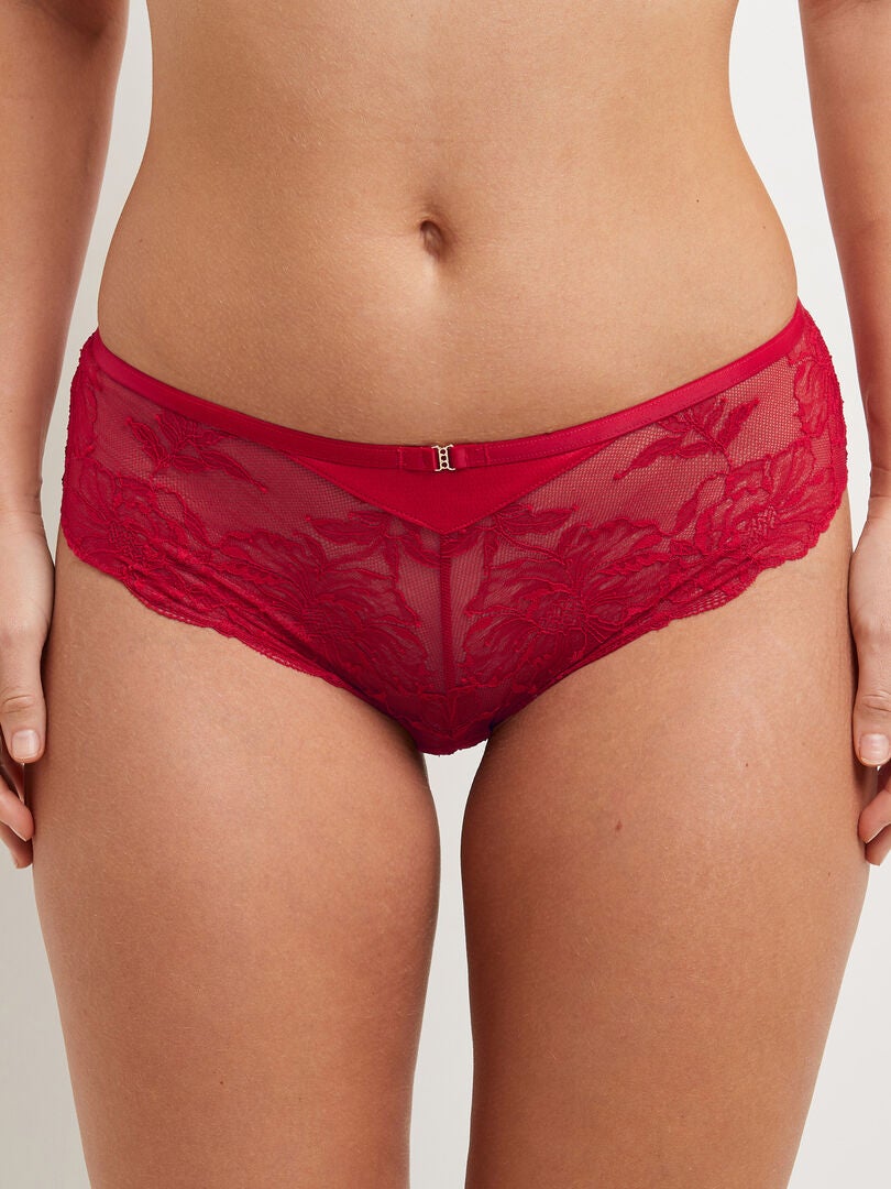 Shorty Satin Dentelle Diana Rougegorge Lingerie Rouge Kiabi