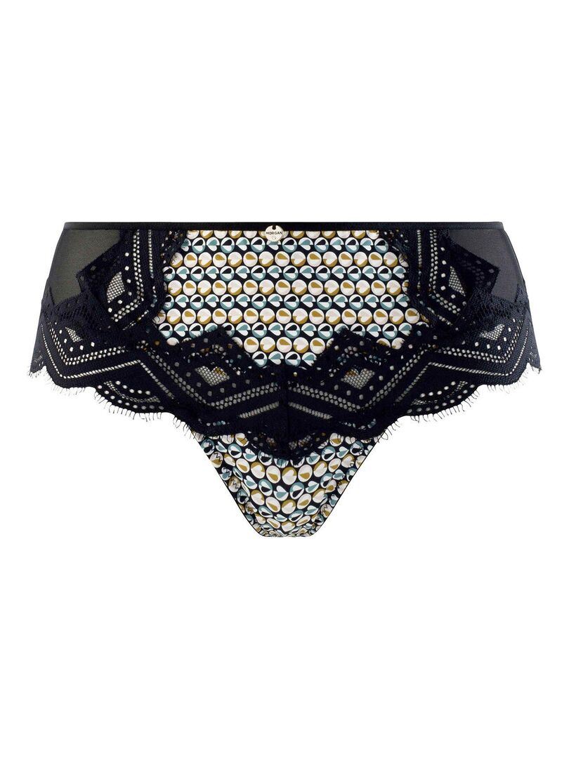 Shorty Tanga Candice Morgan Lingerie Noir Kiabi