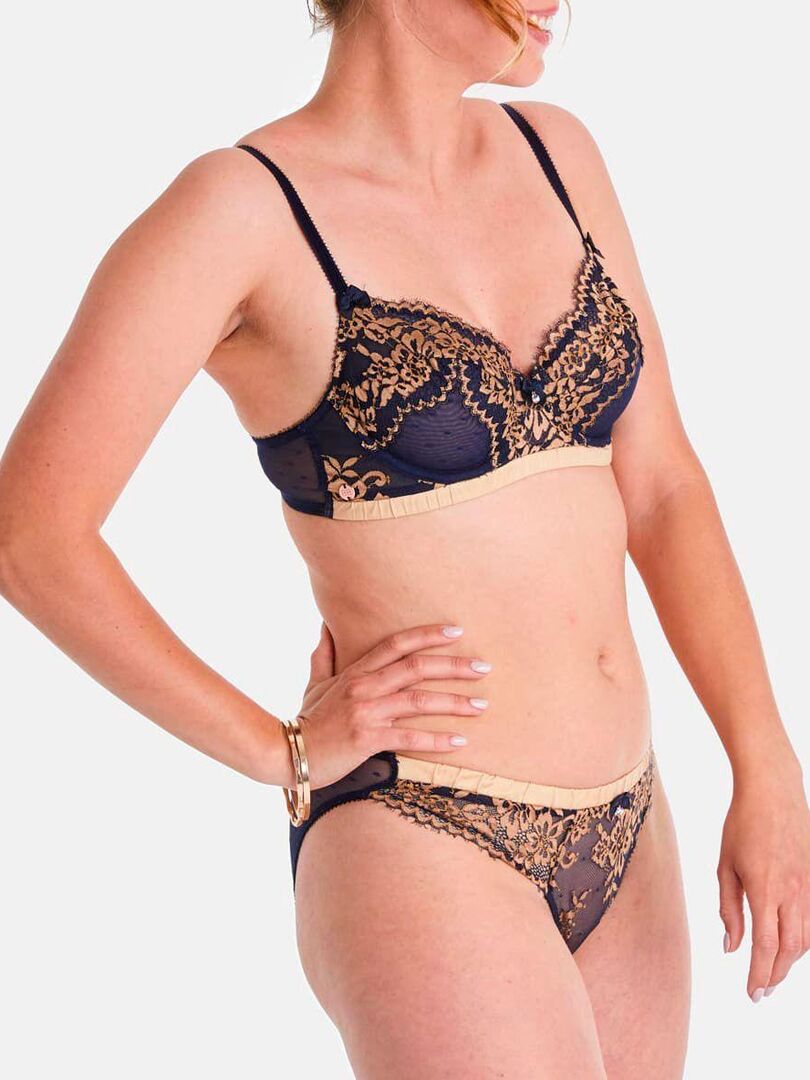 Slip Elegance Brigitte Bardot Lingerie Bleu Kiabi