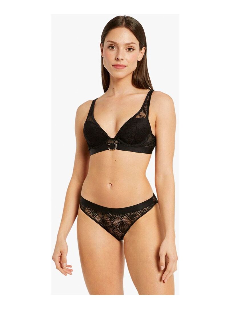 Slip Olivia Morgan Lingerie Noir Kiabi