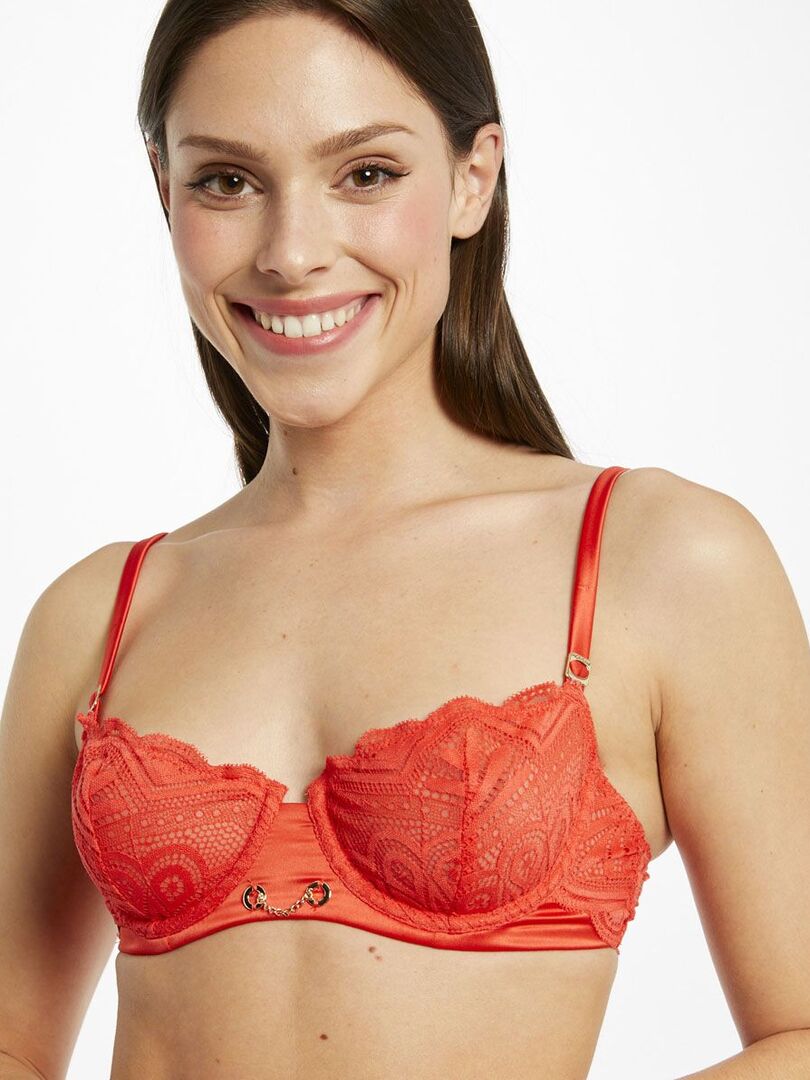 Soutien Gorge Armatures Laura Morgan Lingerie Rouge Kiabi