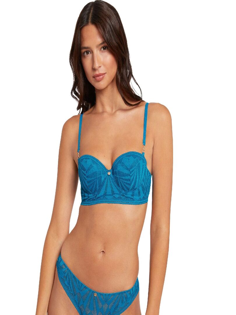 Soutien gorge ampliforme coques moulées SALOME Morgan Lingerie Bleu Kiabi