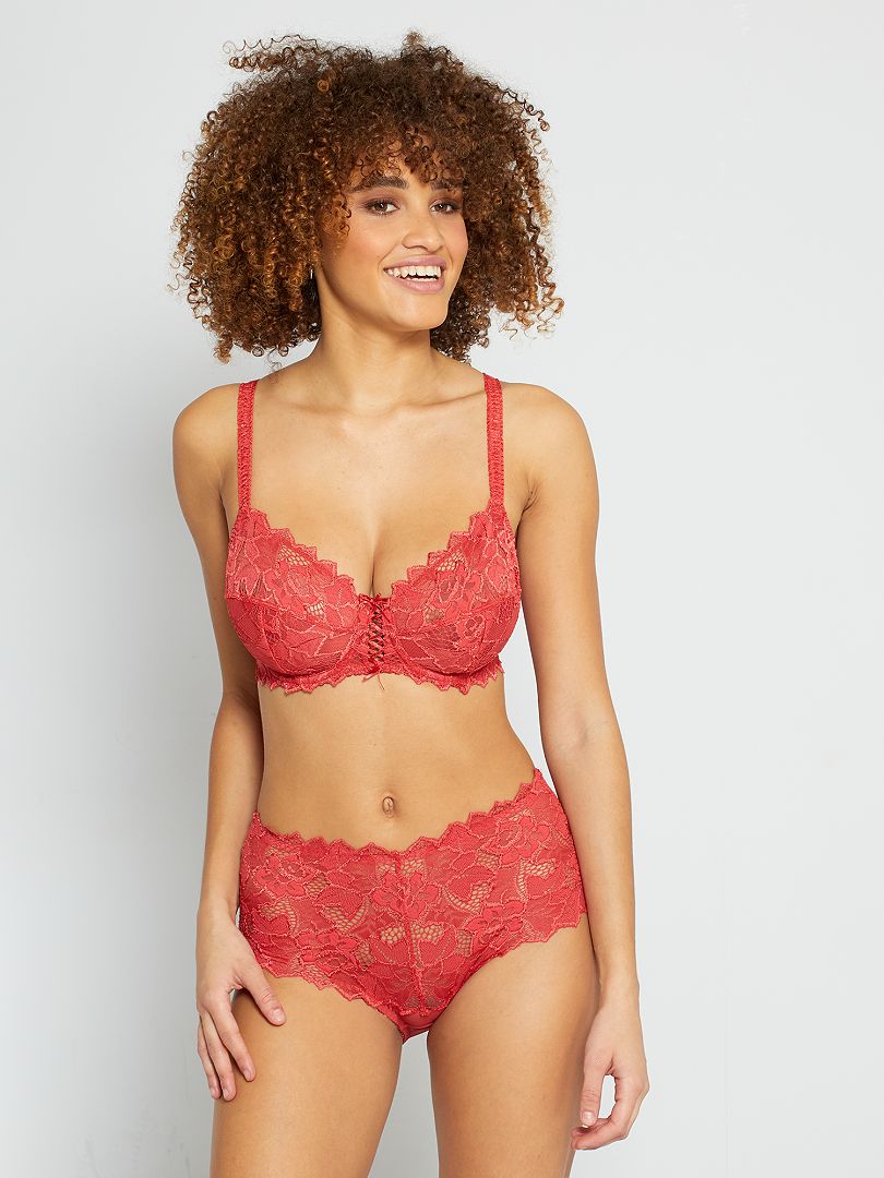 Soutien Gorge Dentelle Arum Sans Complexe Rouge Kiabi