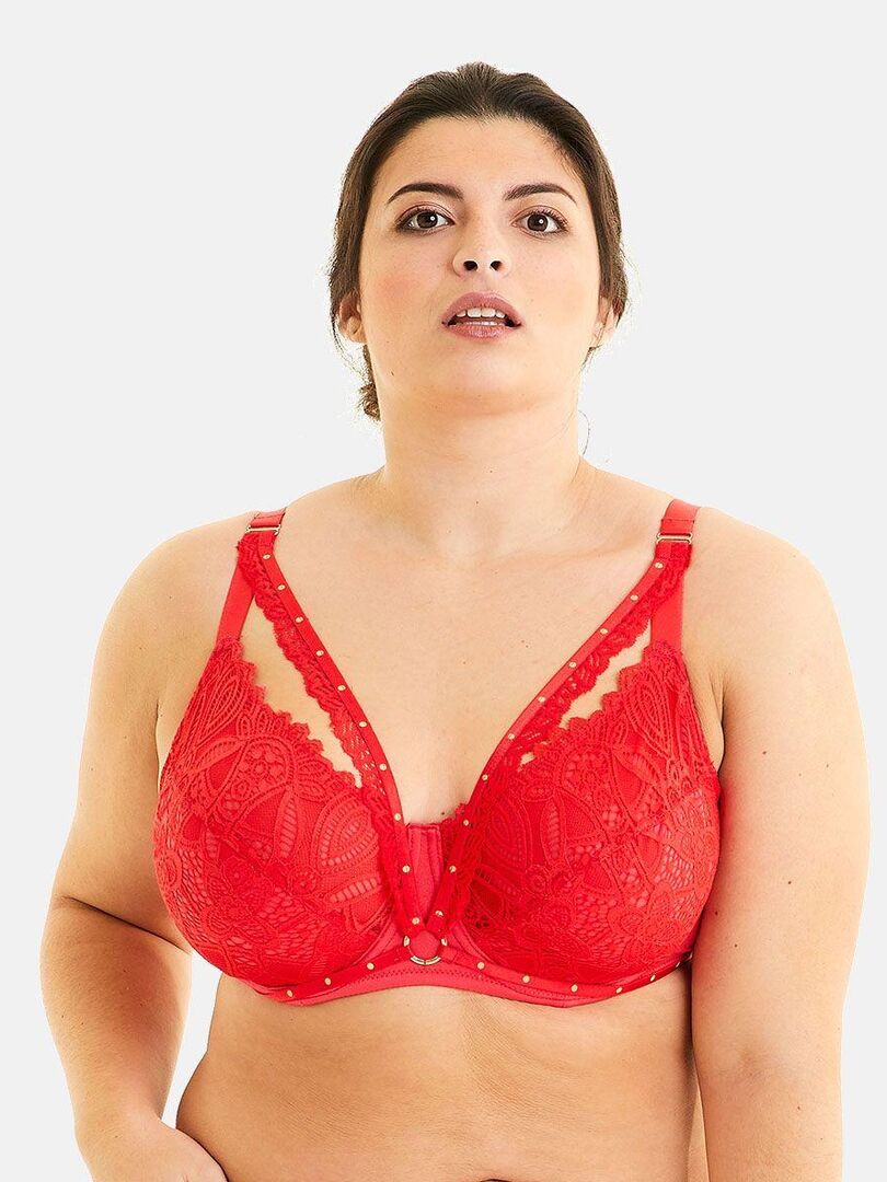 Soutien Gorge Grand Maintien Saltimbanque Pomm Poire Rouge Kiabi