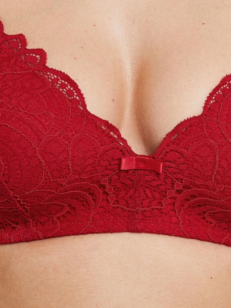 Soutien Gorge Sans Armatures Dentelle RougeGorge Lingerie Rouge