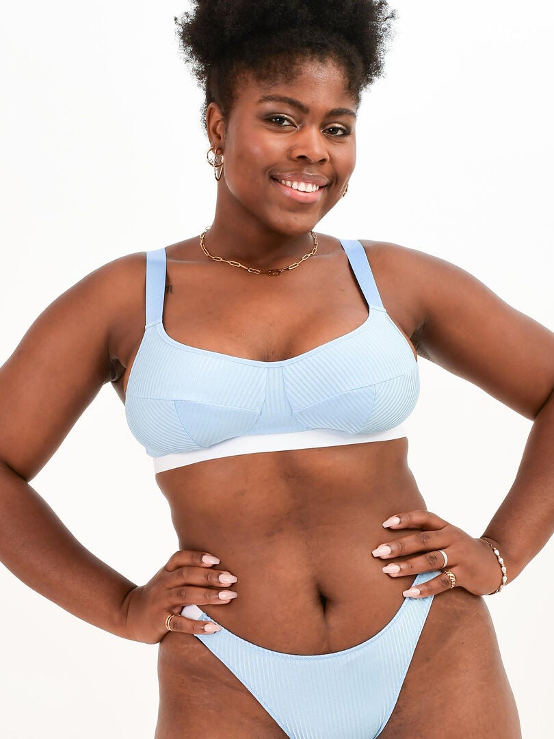 Soutien Gorge Sans Armatures Fiona Rougegorge Lingerie Bleu Clair Kiabi