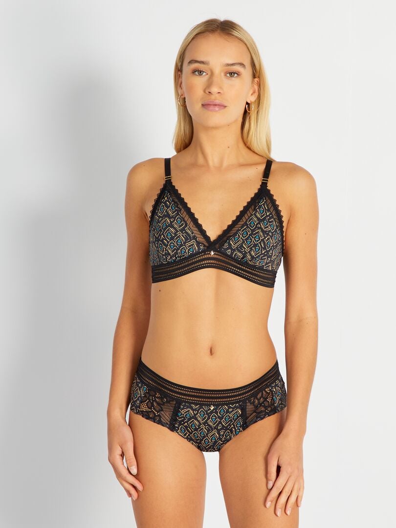 Soutien Gorge Triangle Mojito Lingerie Noir Bleu Kiabi 16 00