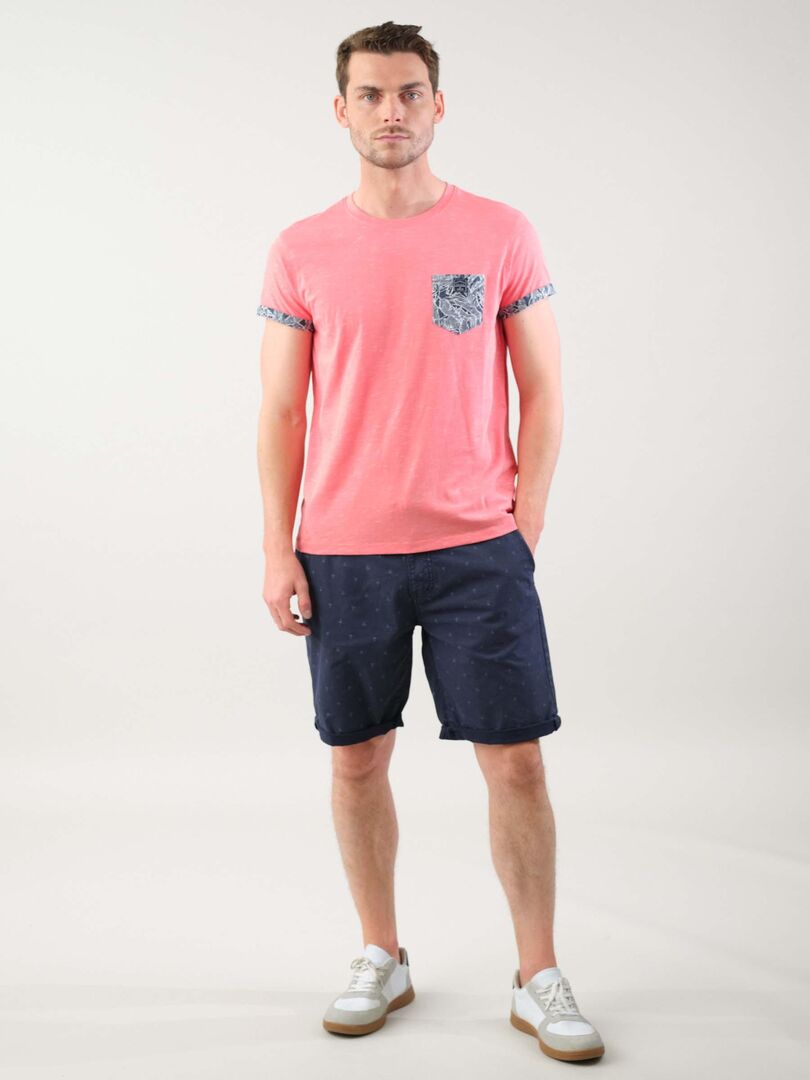 T Shirt En Coton Et Col Rond Pour Homme Deeluxe Orange Corail