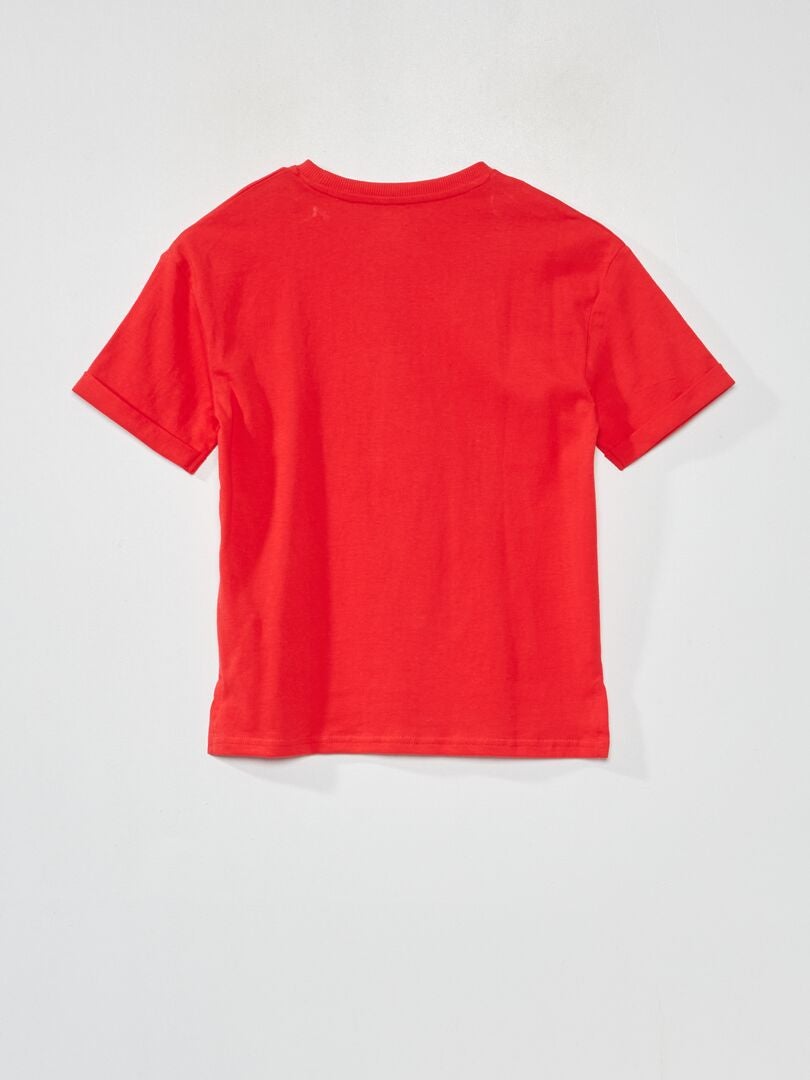 T Shirt En Maille Jersey Imprim Rouge Kiabi