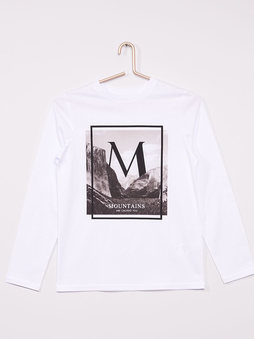 T shirt imprimé blanc montagne Kiabi 4 00