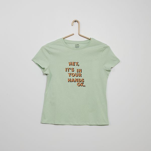 T shirt imprimé éco conçu fille adolescente VERT Kiabi 4 00