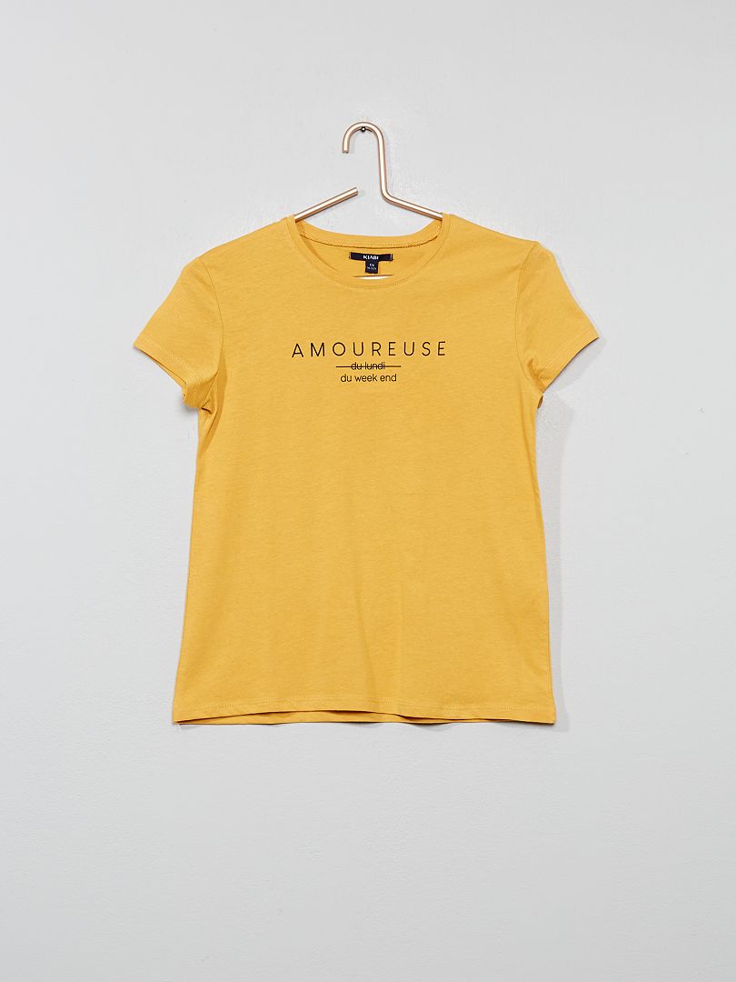 T shirt imprimé jaune Kiabi 3 00