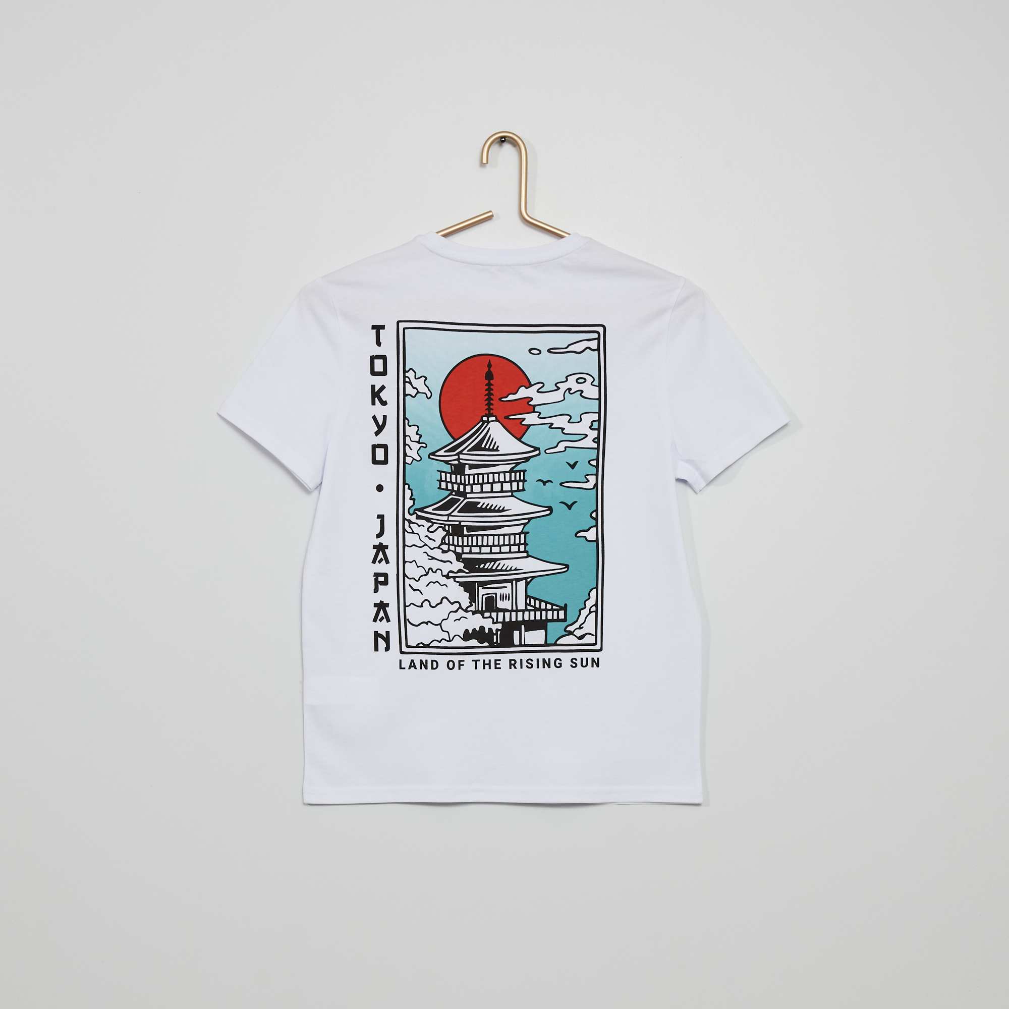 T shirt imprimé style japonais garçon adolescent blanc Kiabi 8 00