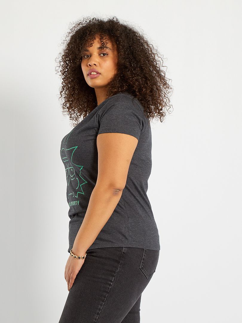 T shirt Rick and Morty gris foncé Kiabi 15 00