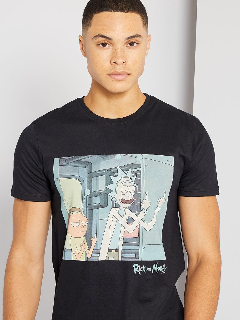 T Shirt Rick Et Morty Noir Kiabi