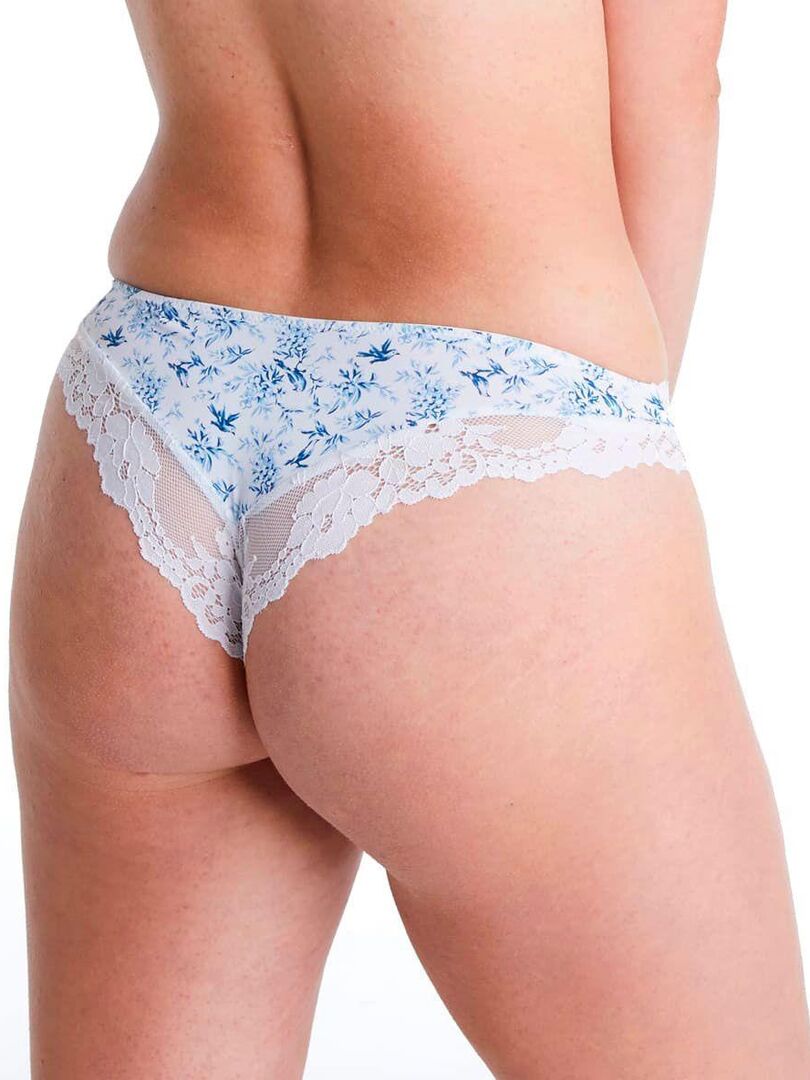 Tanga Colombe Brigitte Bardot Lingerie Bleu Kiabi