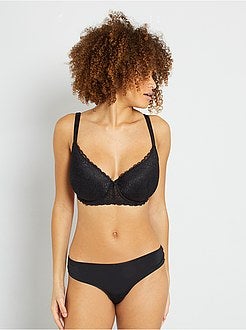 Culotte, shorty, string - Tanga dentelle et microfibre