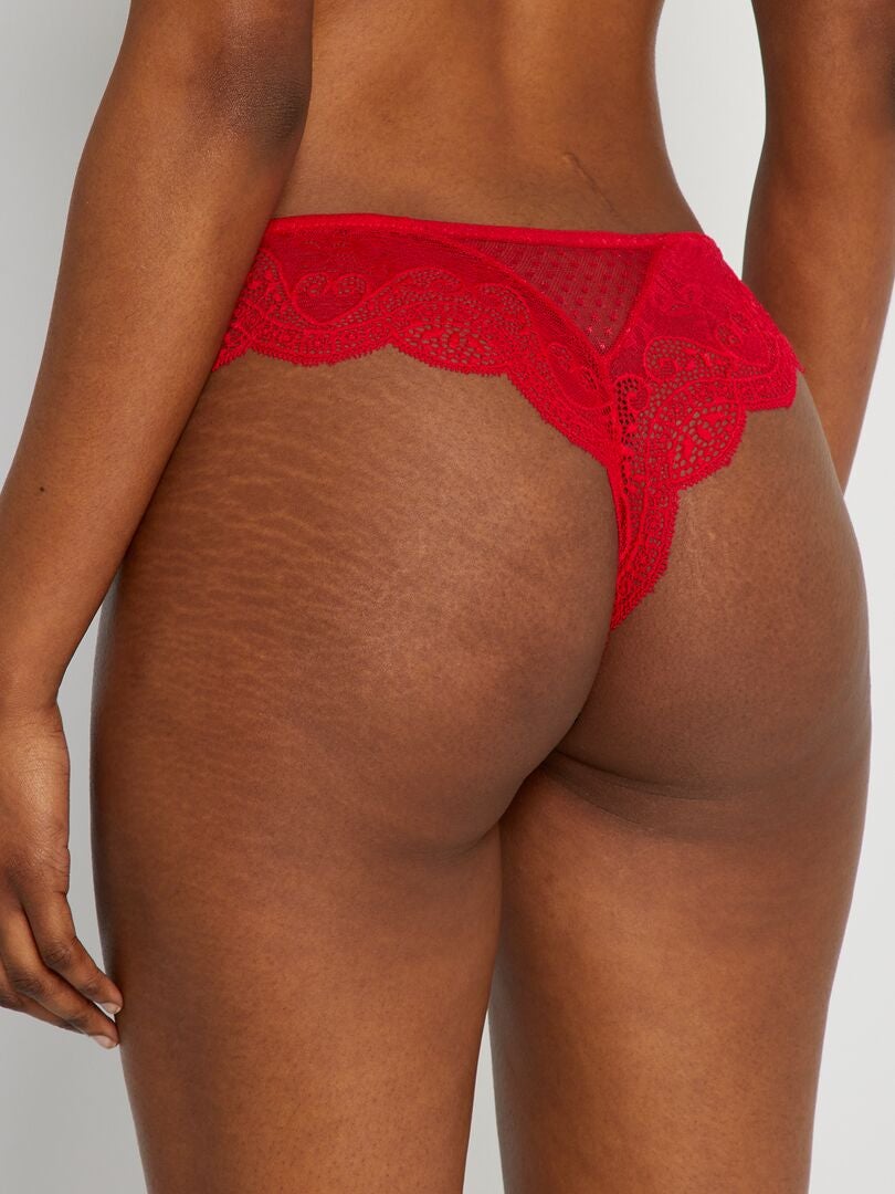 Tanga Envie De Lingerie Rouge Kiabi