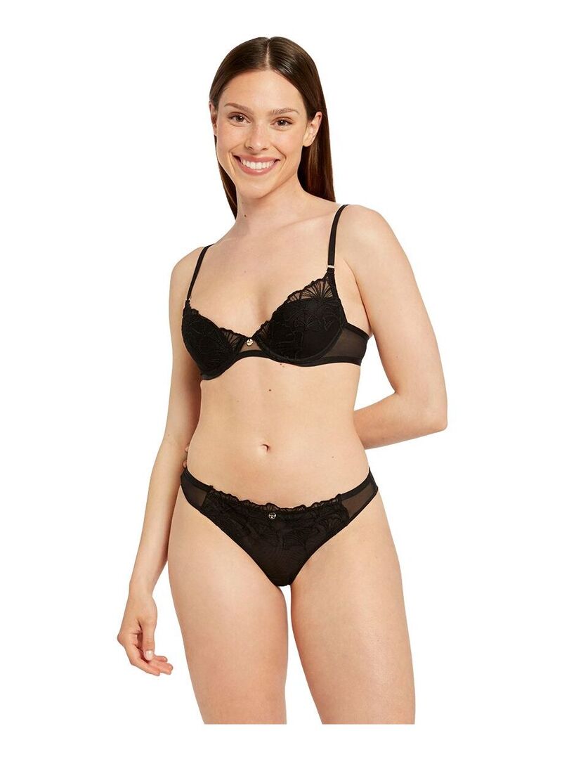 Tanga MAUD Morgan Lingerie Noir Kiabi 16 00