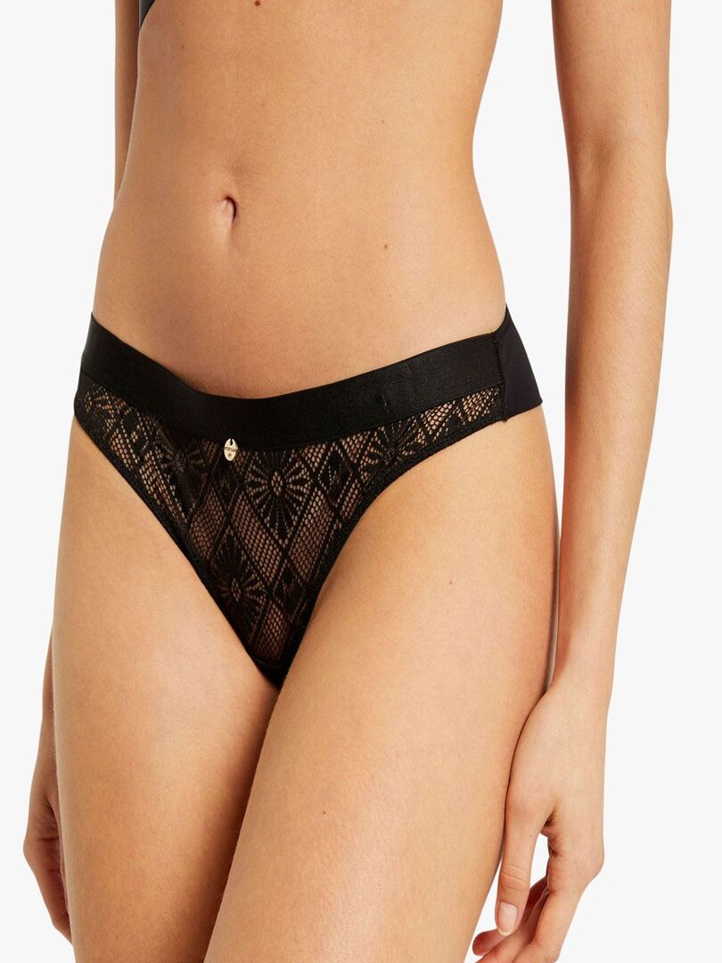 Tanga OLIVIA Morgan Lingerie Noir Kiabi 16 00