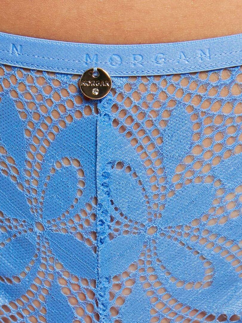 Tanga Sarah Dentelle Morgan Lingerie Bleu Kiabi