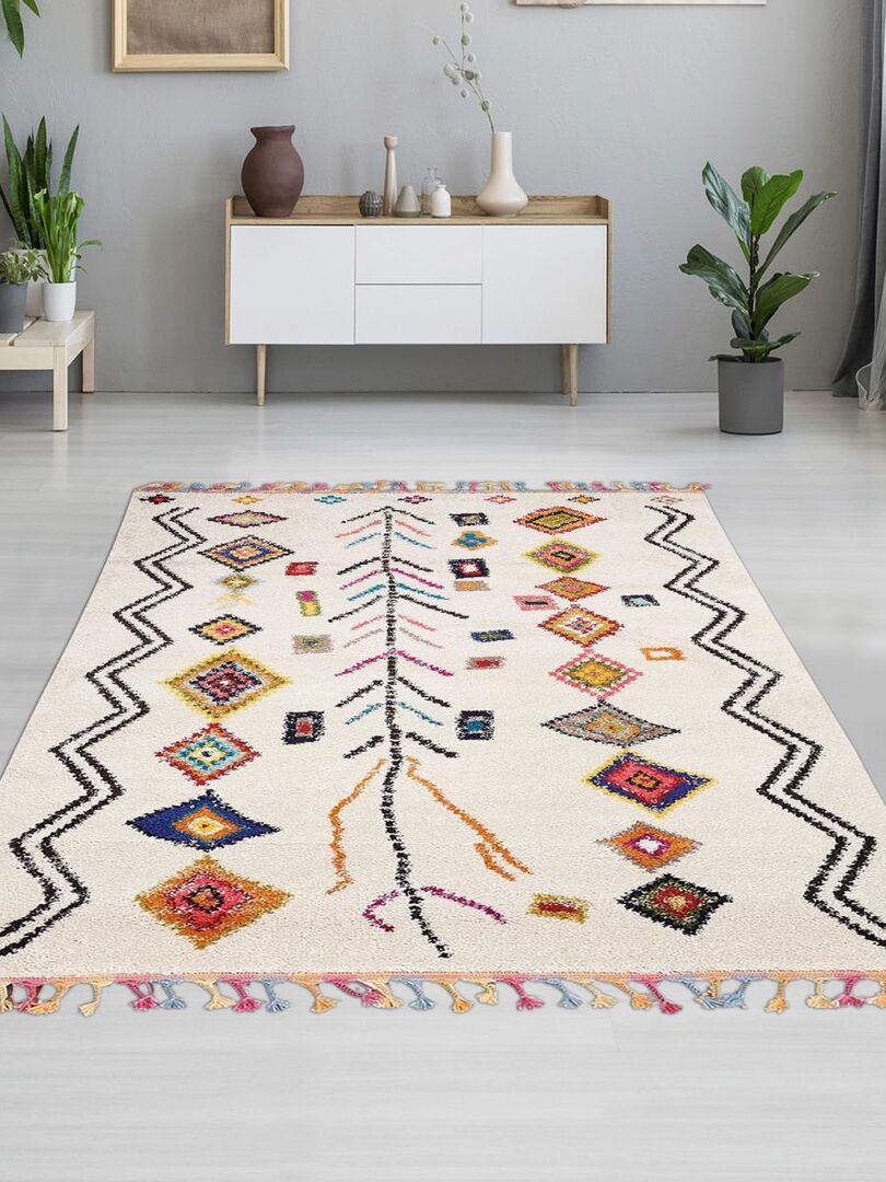 Tapis Berb Re Style Ourika Oeko Tex Multicolore Kiabi