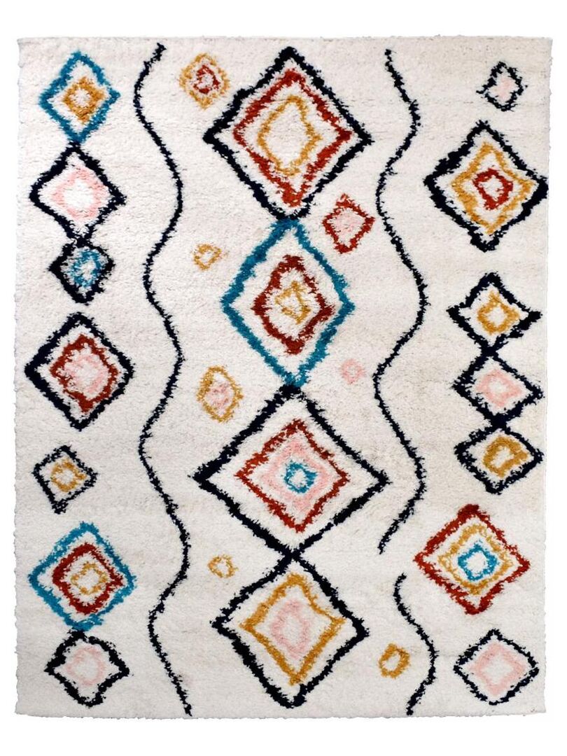 Tapis berbère tissé motifs ethno chic EFAL D Multicolore Kiabi nu