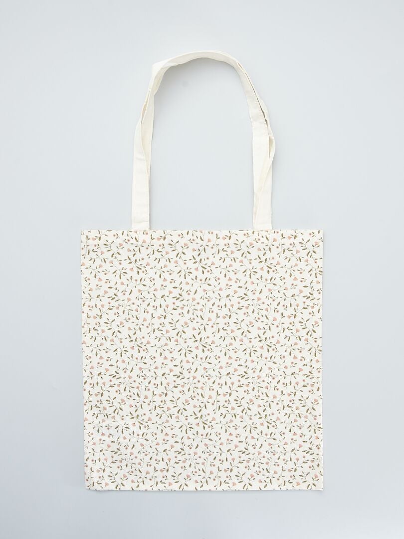 Tote bag imprimé fleurs Blanc Kiabi 2 50