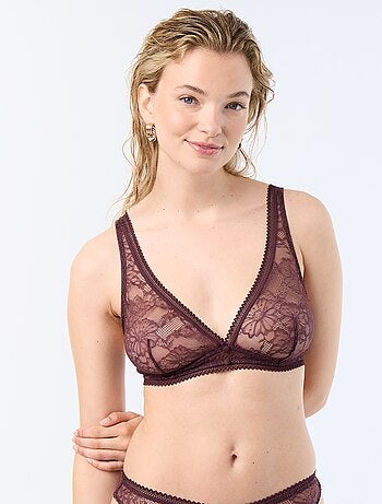 - Soutien-gorge triangle en dentelle sans armatures