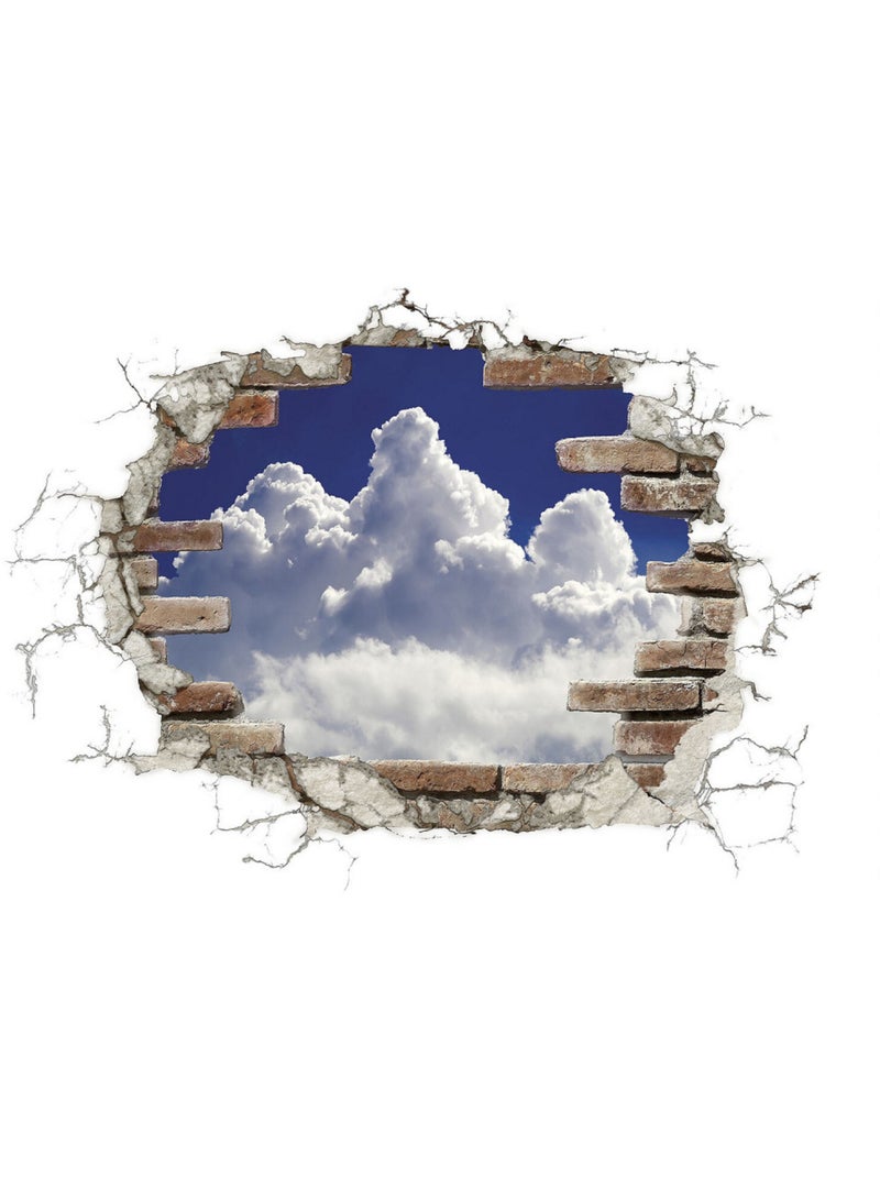 -Break Out Clouds-, Sticker Décoration Murale - 100x70 cm Multicolore - Kiabi