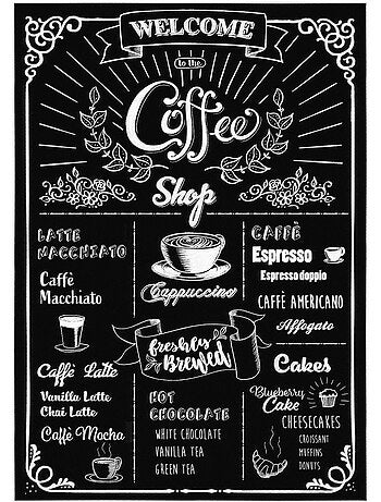 -Coffeeshop- Sticker Décoration murale Café - 50x70cm