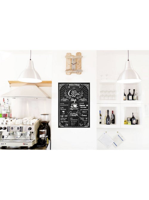 -Coffeeshop- Sticker Décoration murale Café - 50x70cm - Kiabi