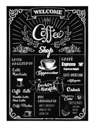 -Coffeeshop- Sticker Décoration murale Café - 50x70cm