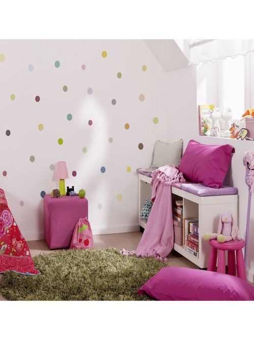 -Dots- Sticker Décoration murale Points Multicolores - 50x70cm - Kiabi
