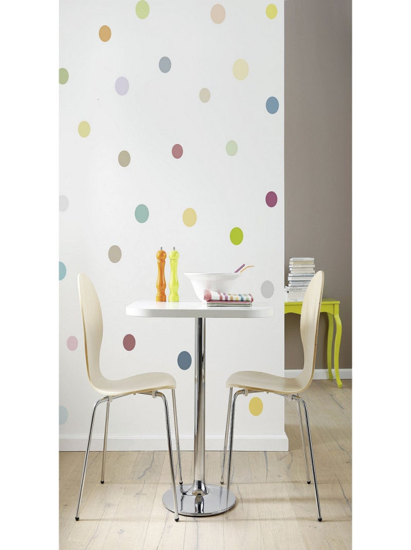 -Dots- Sticker Décoration murale Points Multicolores - 50x70cm Multicolore - Kiabi