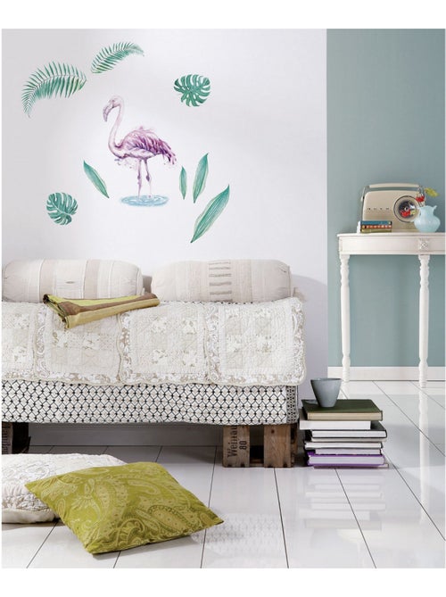 -Flamingo- Sticker Décoration murale Flamant Rose - 50x70cm - Kiabi