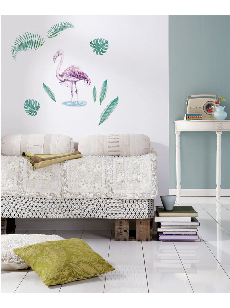 -Flamingo- Sticker Décoration murale Flamant Rose - 50x70cm Multicolore - Kiabi