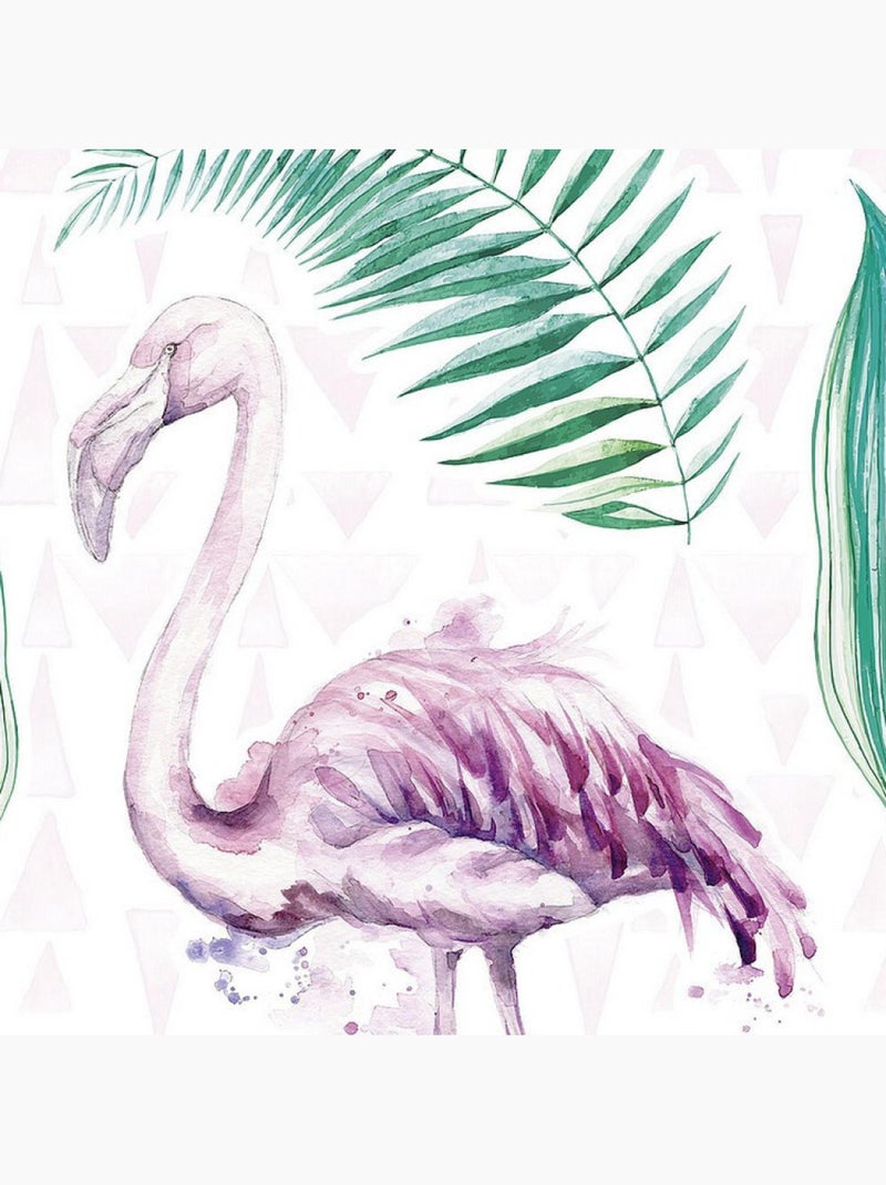 -Flamingo- Sticker Décoration murale Flamant Rose - 50x70cm Multicolore - Kiabi