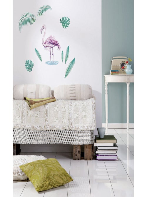 -Flamingo- Sticker Décoration murale Flamant Rose - 50x70cm - Kiabi