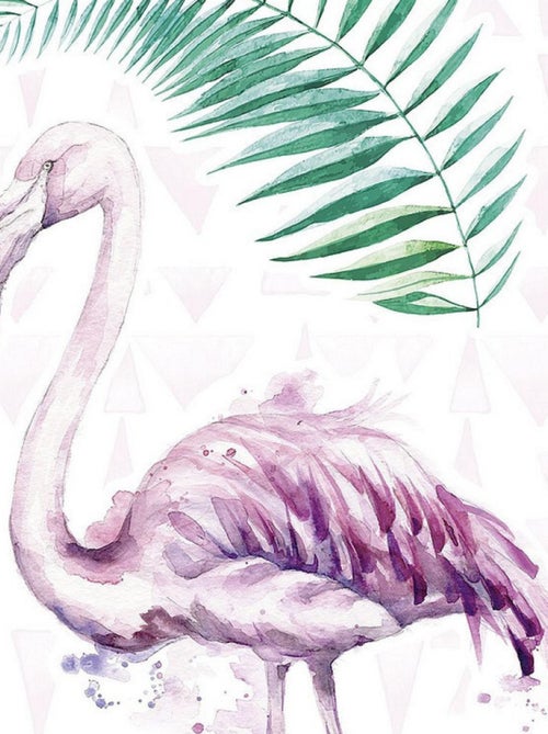 -Flamingo- Sticker Décoration murale Flamant Rose - 50x70cm - Kiabi