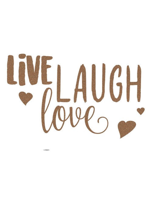 -Live Laugh Love- Sticker Décoration murale Vivre, rire et aimer - 50x70cm - Kiabi
