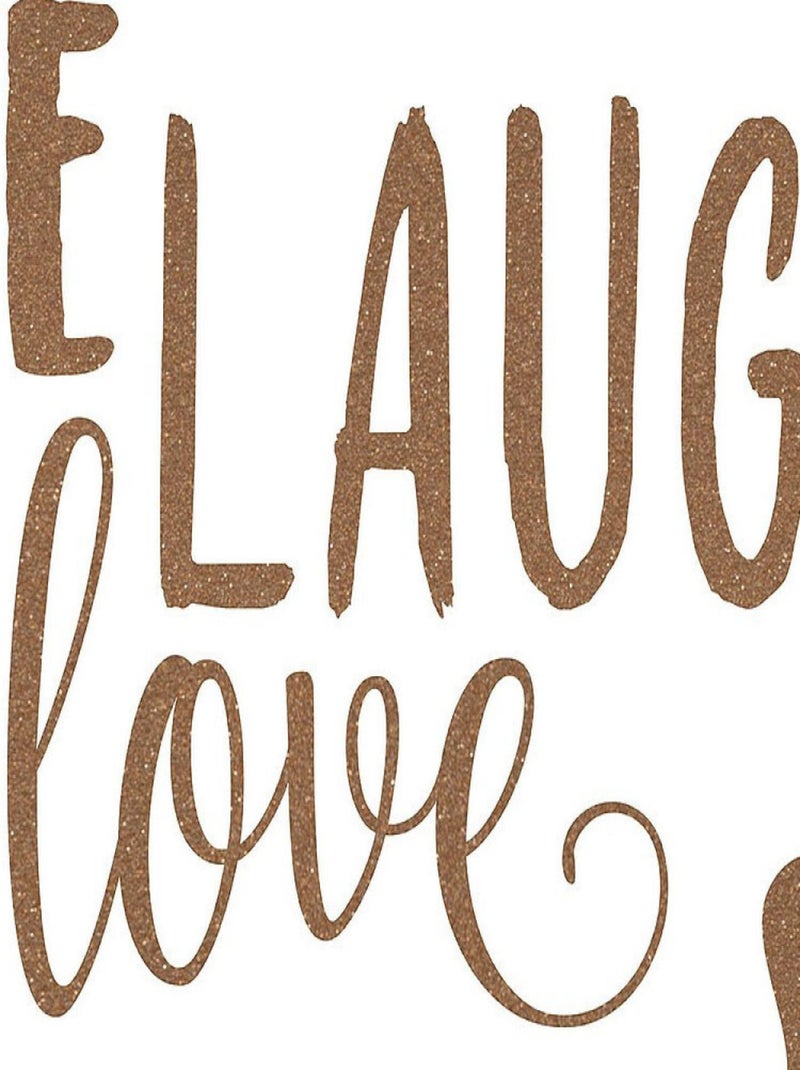 -Live Laugh Love- Sticker Décoration murale Vivre, rire et aimer - 50x70cm Rouge - Kiabi