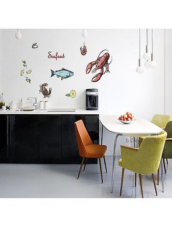 -Seafood- Sticker Décoration murale Fruit de Mer - 50x70cm