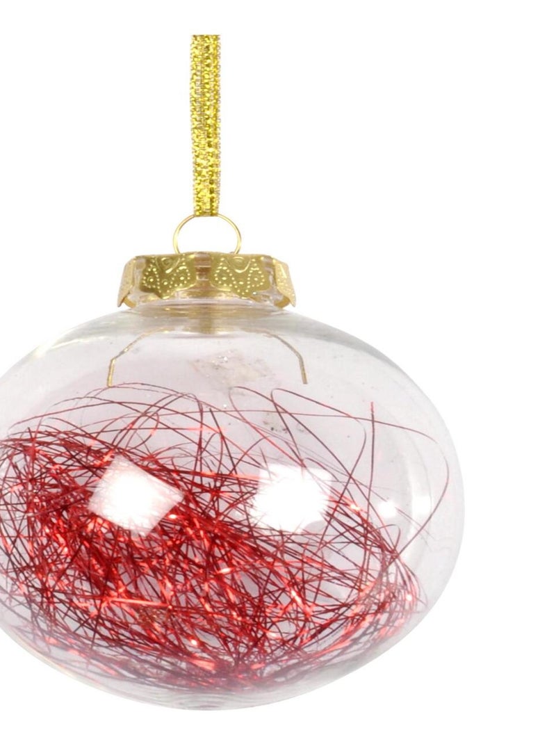 1 boule de noel cheveux d'anges Rouge - Kiabi