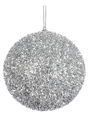 1 boule polyfoam decore paillette argent