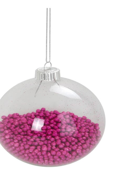 1 boule transparente avec bille rouge noel - Kiabi