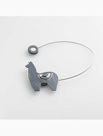 1 Embrasse aimantee Yzma le lama gris argent