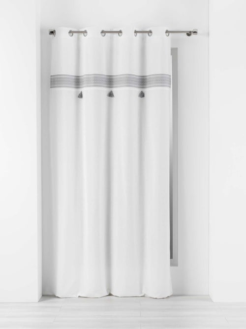 1 Rideau a oeillet 140x240 cm Amaya gris - Kiabi